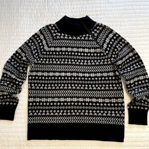Lou & Grey NWT Women's Fair Isle  Zip Turtleneck Sweater, size Medium